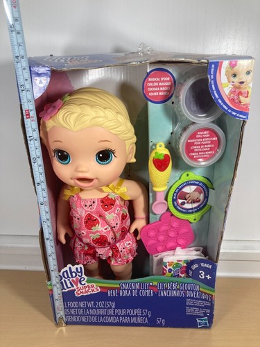 Hasbro Snackin Lily Super Snacks Bebé Vivo Muñeca Rubia Fresa Conjunto NUEVO - Imagen 22 de 24
