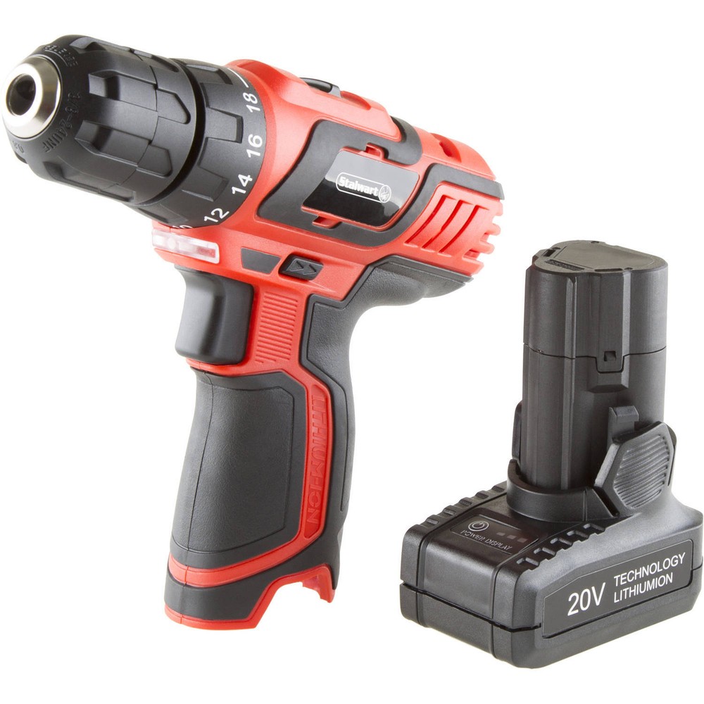Stalwart 65-Pc Cordless Drill Set with Lithium-Ion Battery and Carry Case
