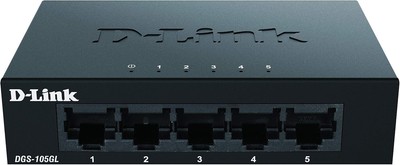D-Link DGS (DGS-105) 5-Port External Switch & 3 new cat8 cables