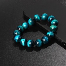 Royal Natural Blue Tiger Eye Energy Stone Beads Reiki Healing Bracelet 12mm