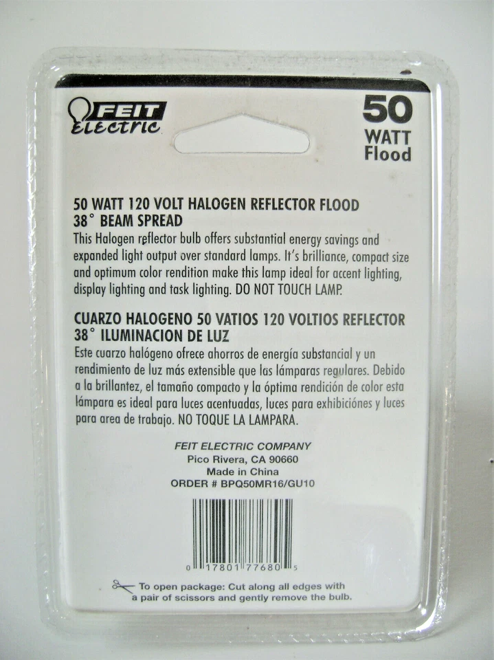 Feit 50W MR16 GU10 120 Volt Reflector Flood Light Bulb BPQ50MR16/GU10 - Image 3 of 4
