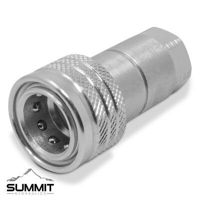 1/4  Ag Hydraulic Quick Connect Female Coupler, 3/8  SAE (9/16 -18 ORB) Thread