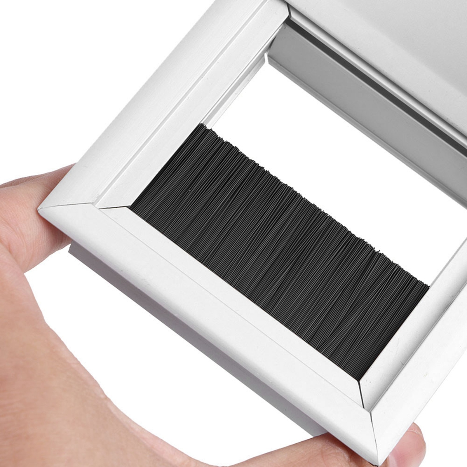 Brush Wall Plate Bristles Port Insert Cover Cable Outlet Mount Panel