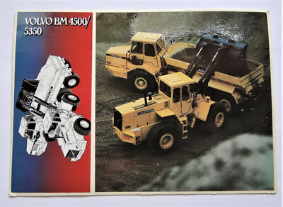 Werbe-Aufkleber Volvo BM 4500 / 5350 Radlader Loader Excavator 80er Postkarte