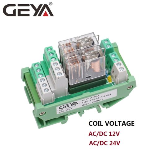 GEYA 2 canaux module relais Omron 2NO2NC DPDT PLC RELAY interface 12V 24V AC/DC - Photo 1 sur 11