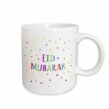 3dRose Eid Mubarak - happy Eid blessing after Ramadan Islamic Muslim holidays Mu