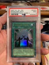 2007 Yugioh CHAMPION PACK GAME 3 CP03-EN001 MAGICIANS UNIT PSA 9