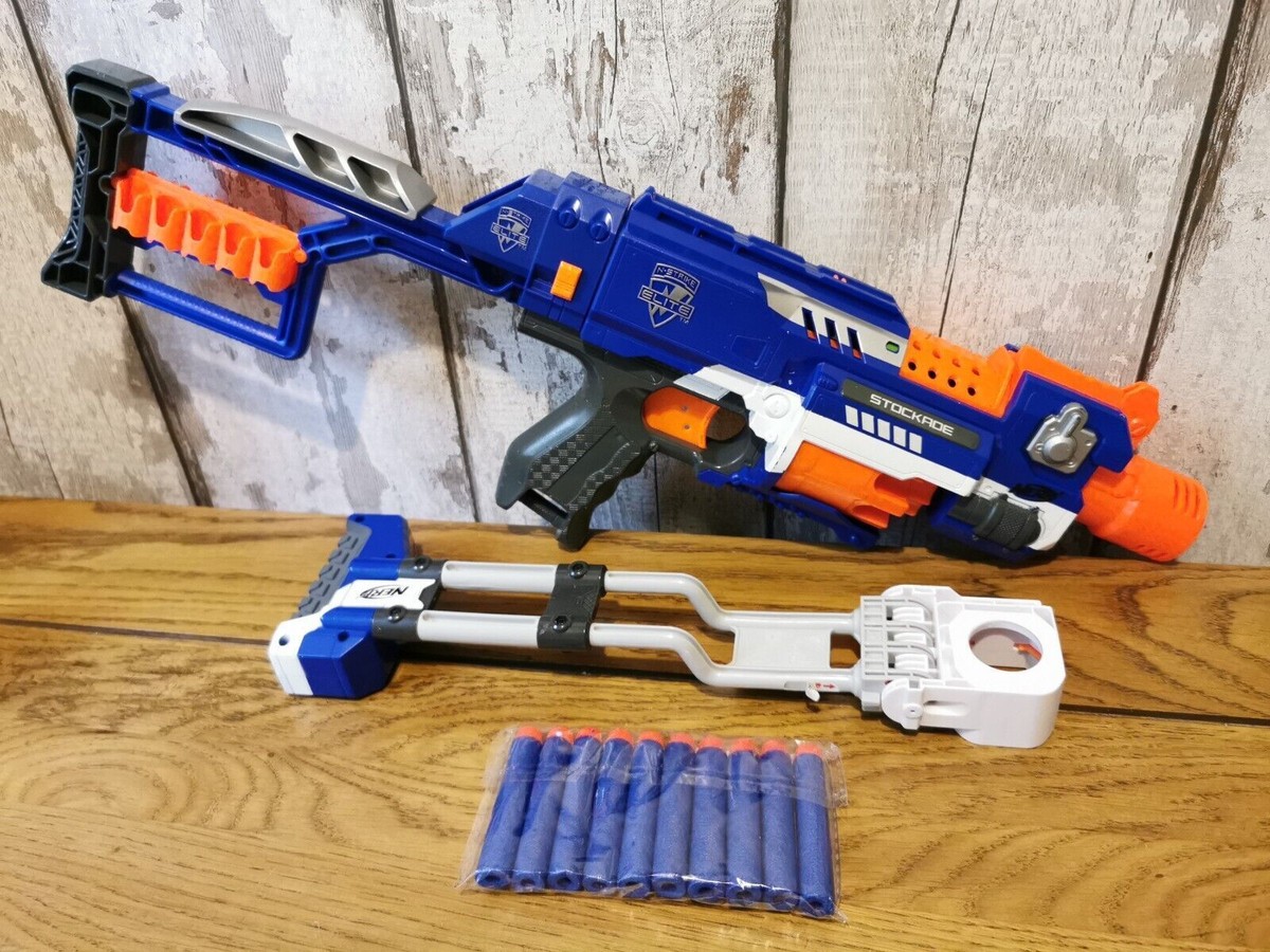 Nerf Gun Stockade N Strike Elite With 10 New Darts | eBay