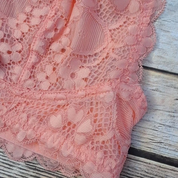 Bralette Free People Mujer Pequeño Galón Halter Encaje Lt Naranja Foto 2 de 4