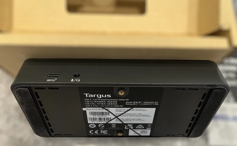 Targus USB-C Dual 4K Docking Station DOCK192USZ-90S 100W PD - Image 3 of 4