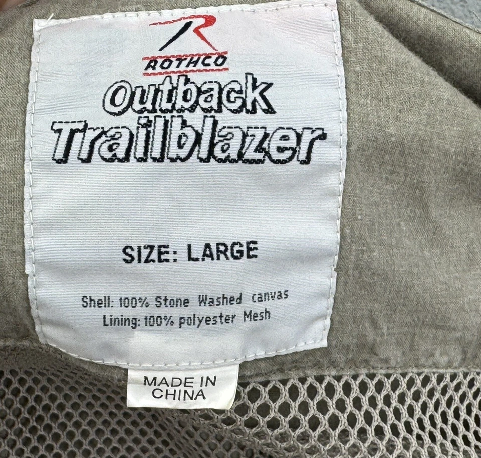 Chaqueta Convertible Rothco Outback Trailblazer Para Hombre Grande Lona Caqui Chaleco Foto 4 de 4