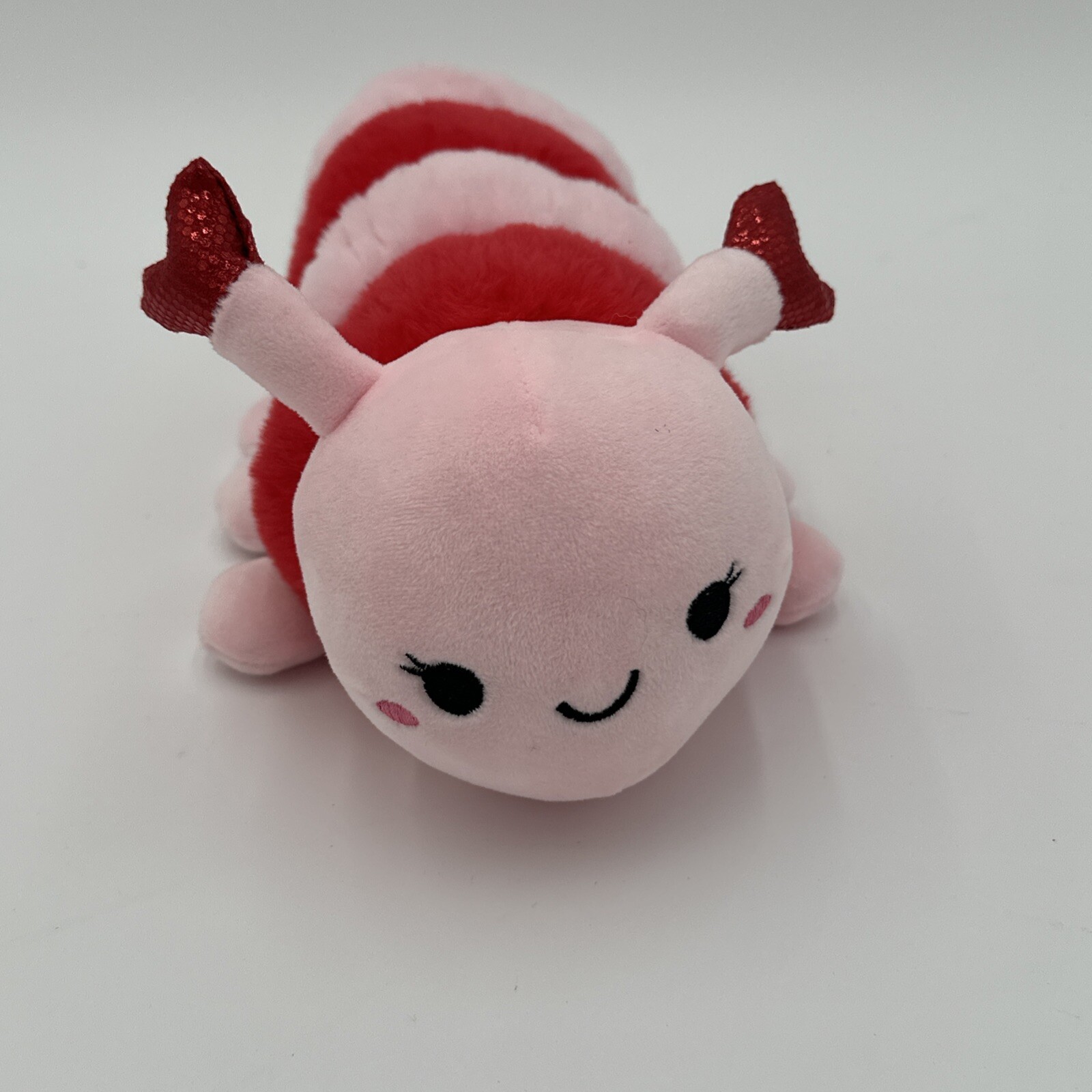 Valentine's Love Caterpillar Stuffed Animal with Heart Antennas 12 Inches
