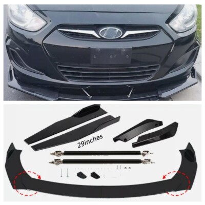 Black Front Bumper Spoiler+Side Skirt+Rear Body Lip Kits For Hyundai Sonata US