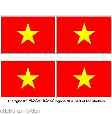 2" Vietnamese 50mm Stickers VIETNAM Socialist Republic Flying Flag Decals x4