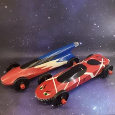 VTG Pinewood Derby Car Lot Of 2 Painted And Ready To Race  - 1 Weighted