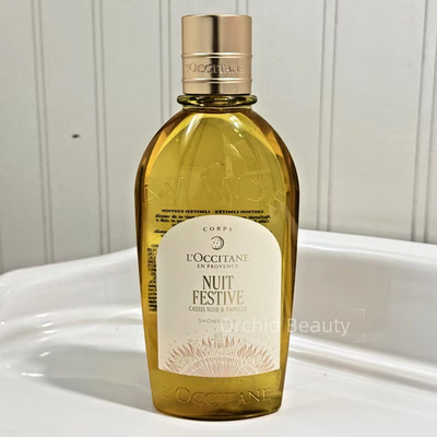NEW L'Occitane Nuit Festive Cassis Noir Vanille Shower Oil Full SZ