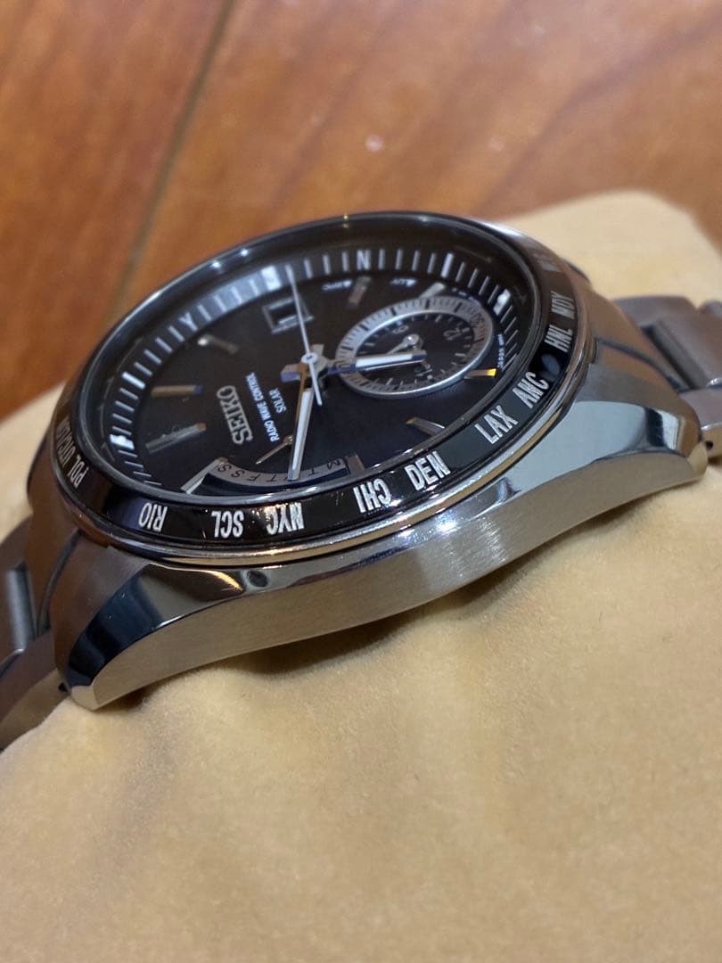 Seiko Brights World Time Solar Radio Watch Used From Japan image 5