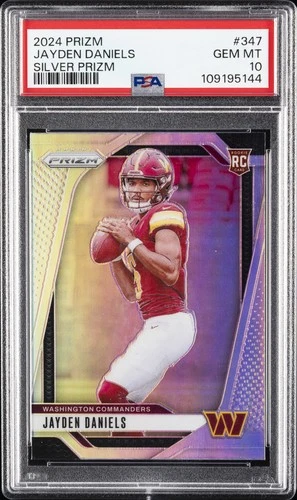 2024 PANINI PRIZM SILVER PRIZM #347 JAYDEN DANIELS PSA 10