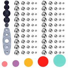 100PCS Cover Button Kit with Tools, DIY Fabric Covered Buttons Set - 5 Sizes ...