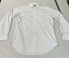 Vintage Ralph Lauren Dress Shirt Mens 16 36 White Check Classic Fit Long Sleeve