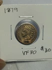 1879 Indian Head Penny Cent Coin Circulated to Very Good Condition