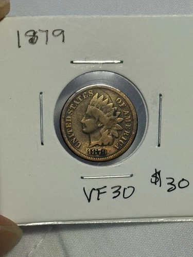 1879 Indian Head Penny Cent Coin Circulated to Very Good Condition