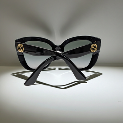 Gucci GG0327S-001 cat eye women sunglasses Shiny Black frame  display picture 3