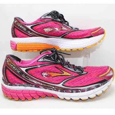 Brooks Ghost 7 Womens Running Shoes Pink Orange 1201611B591 Size 10 Medium B
