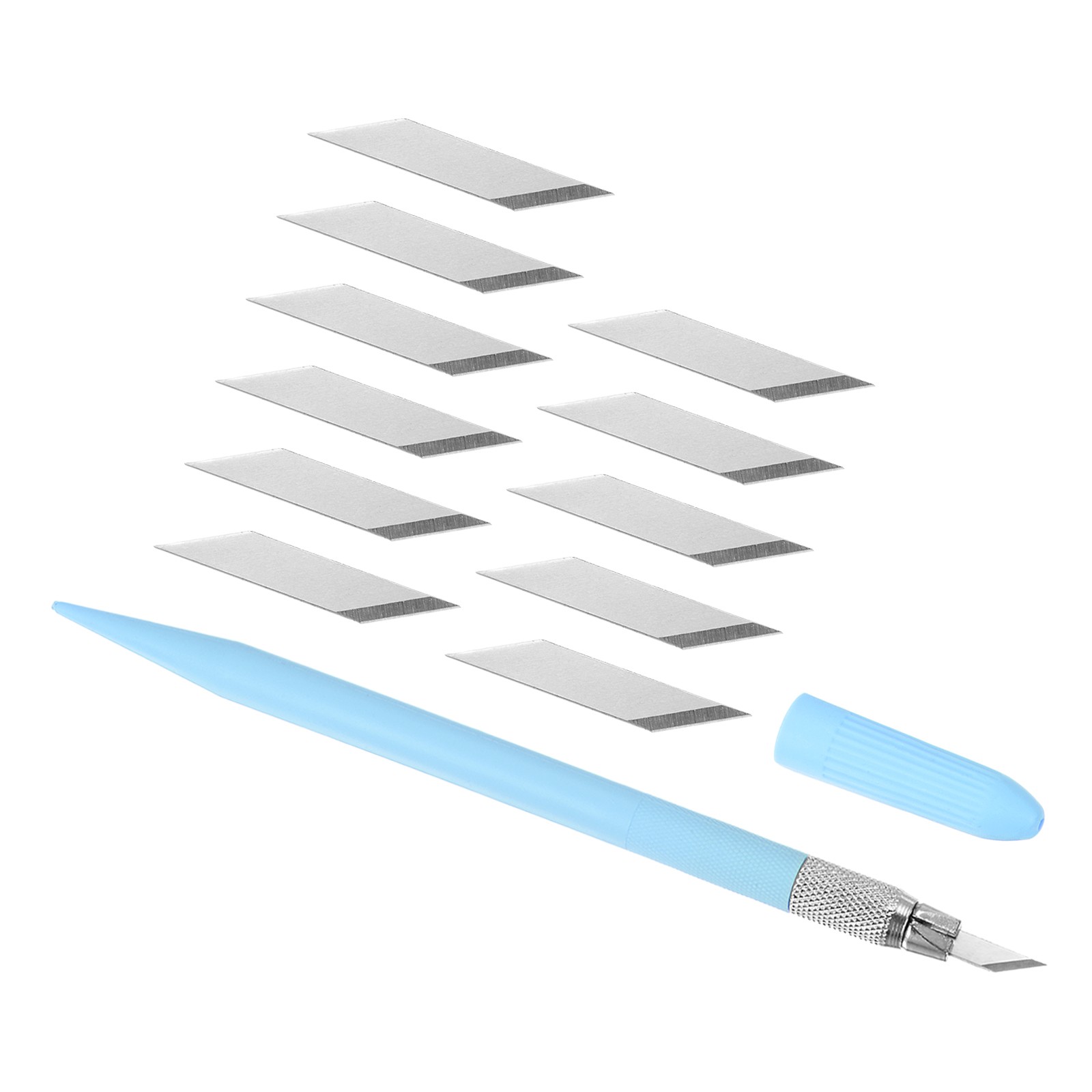 1pcs Exacto Knife w 12 Spare Blades Craft Hobby Carving Knife Set Sky Blue