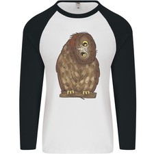 Un T-Shirt De Baseball À Manches Longues Pour Hommes Avec Un Hibou Drôle
