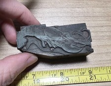 Vintage Letterpress Printing Block Lobster or Crawfish