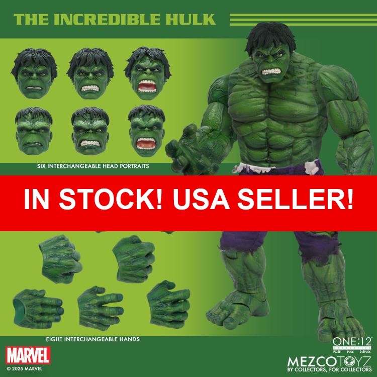 In Stock USA! Mezco Toyz One:12 Collective: Incredible Hulk Green figure (NEW)