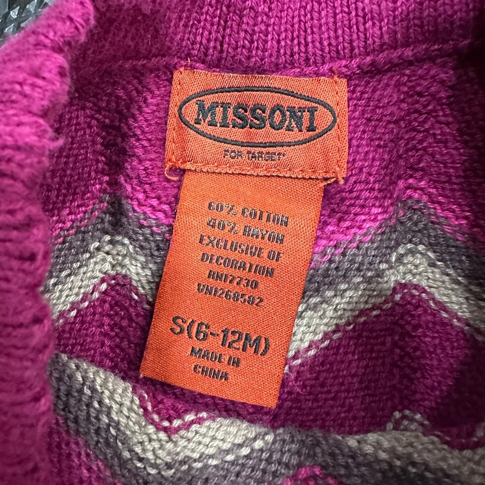 Vestido tejido Chevron Missoni for Target para niños púrpura rosa niñas talla S (6-12M) Foto 4 de 4