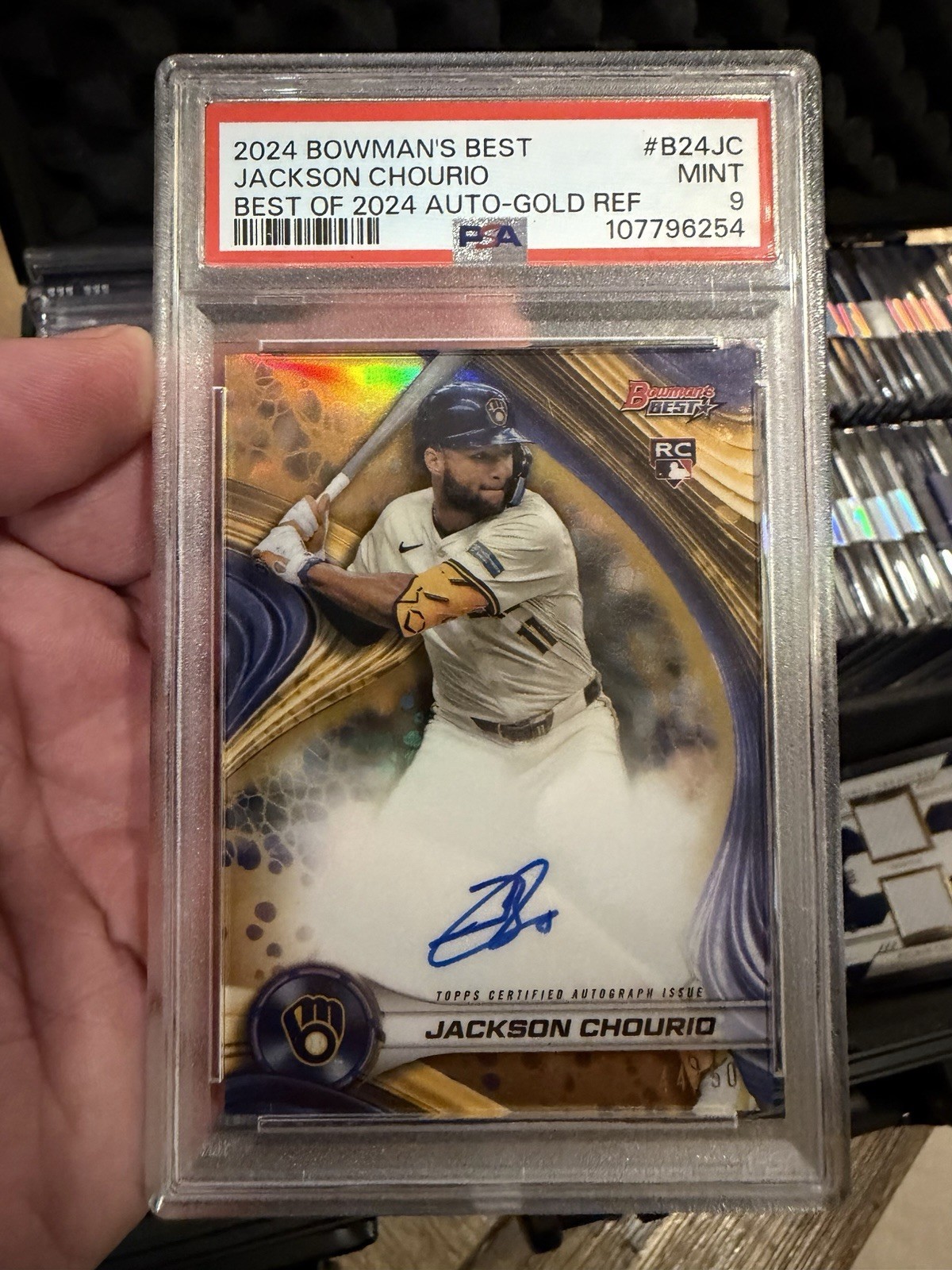 2024 Bowman's Best  Best of 2024 Auto Jackson Chourio #B24-JC Gold Refractor /50