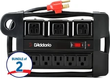 D'Addario Tour-Grade Power Base 8 Outlet (2 Pack)