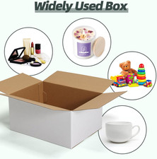 12X9X6 White Shipping Boxes 15 Set Corrugated Cardboard for Small Business