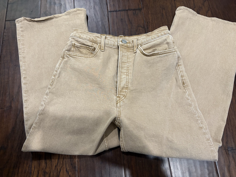 New RE/DONE tan straight leg jean cropped 27