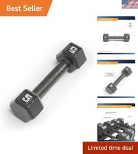Cast Iron Hex Dumbbell, 5 lb - Secure Grip, Non-Roll Design for Home Gym