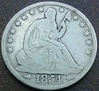 US 1854 W/Arrows Seated Liberty Half  **