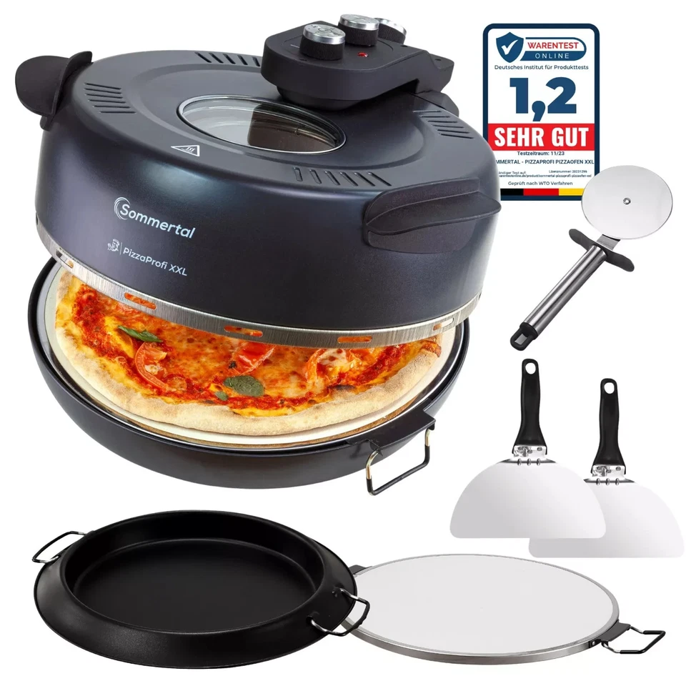 Pizzaofen PizzaProfi XXL– Pizzamaker 39cm- 400°C- 1600W– mit Zubehör!