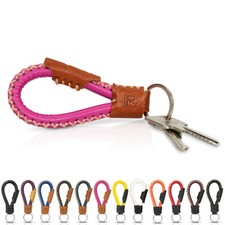 " Bangkok " - Tumatsch-Leder Real Leather Keychain Braun Pink
