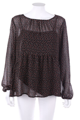 ESPRIT de corp Tunic Blouse Geo Print L black NEW