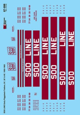 MicroScale 87998 Decal H0 - SOO Line Piggyback Trailer, 1955-1963 (87-998)