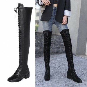 thigh high boots square heels