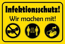 Blechschild 20x30 Hinweis Schild Infektions Schutz Gesetz Laden Büro Arbeit 