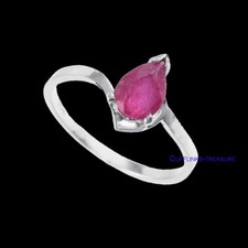 Natural Ruby Gemstone with 925 Sterling Silver Ring For women's 0558