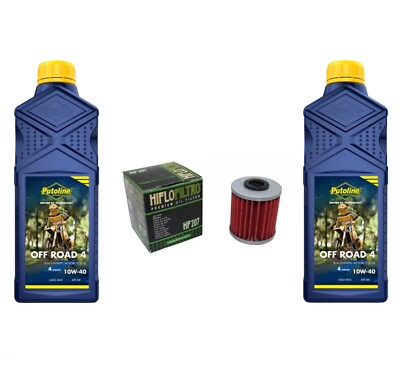 Kawasaki KXF450 Service Kit Putoline 10w40 x2 + HF207 Filter KXF450 2016 - 2018