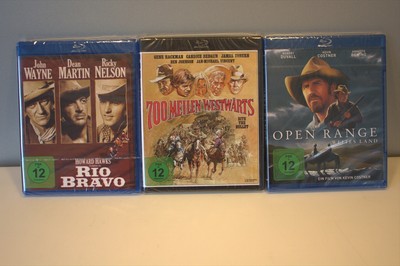 3x Western, Rio Bravo - 700 Meilen Westwärts - Open Range-Weites Land, Blu-Ray
