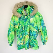 Vintage 90s Womens Ski Jacket Coat Abstract Design Sz S- M (g1839)