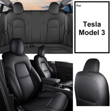 Full Set Car 5-Seat Covers Protector Faux Leather For Tesla Model 3 2017-2023